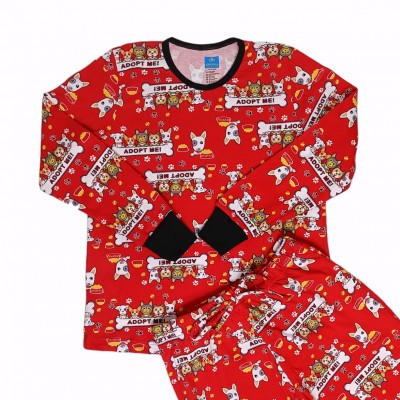 Pijama Glow Adopt Me rojo ni&ntilde;a manga larga